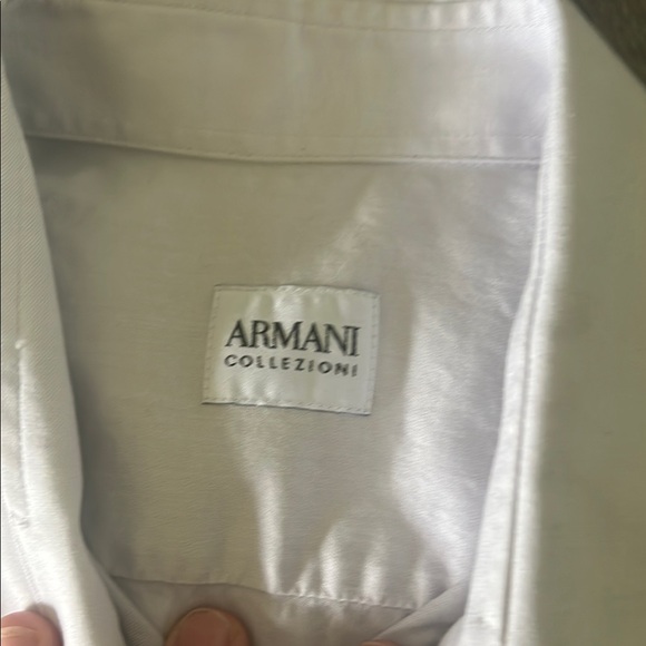 Armani Collezioni White Dress Shirt Crisp Cotton Long Sleeve - Picture 4 of 8